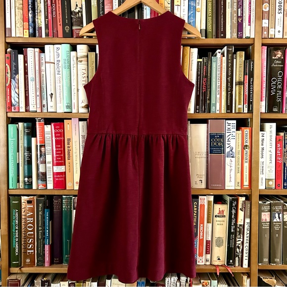 J Crew Factory Maroon Burgundy Wine Pockets Daybreak Dress, size M - Picture 8 of 8